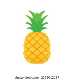 2d flat pineapple vector illustration, pinapple fruit colored icon vector art isolated on a white background
