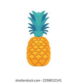 2d flat pineapple vector illustration, pinapple fruit colored icon vector art isolated on a white background