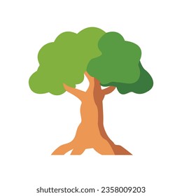 2d flat tree vector illustration, tree colored icon vector art isolated on a white background