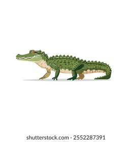 2D flat vector illustration alligator icon isolated on a white background.