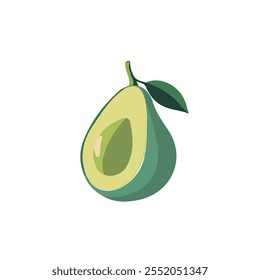 2D flat vector illustration avocado icon isolated on a white background.