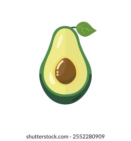 2D flat vector illustration avocado icon isolated on a white background.