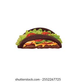 2D vetor plano ilustração carne ícone taco isolado em um fundo branco.