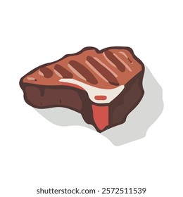 2D flat vector illustration beef steak icon isolated on a white background.