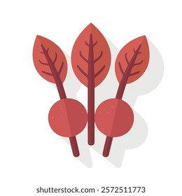 2D flat vector illustration beetroot icon isolated on a white background.