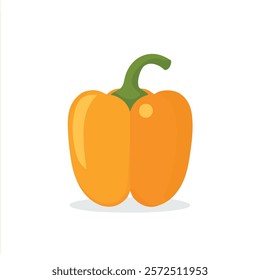 2D flat vector illustration bell pepper icon isolated on a white background.