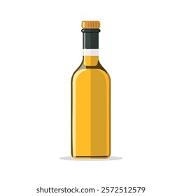 2D flat vector illustration bottle of olive oil icon isolated on a white background.