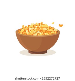 vetor plano 2D ilustração tigela de ícone de cereal isolado em um fundo branco.