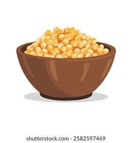 2D flat vector illustration bowl of cereal icon isolated on a white background.

