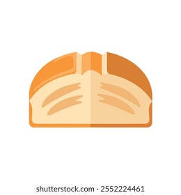 2D flat vector illustration bread loaf icon isolated on a white background.