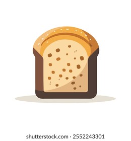 2D flat vector illustration bread loaf icon isolated on a white background.