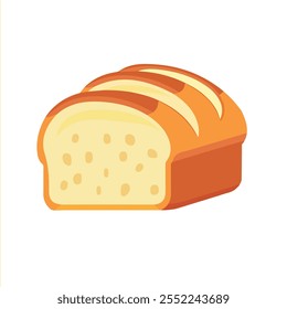 2D flat vector illustration bread loaf icon isolated on a white background.