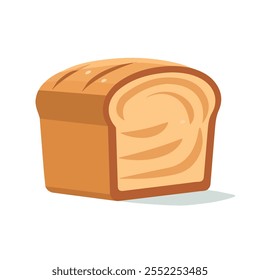 2D flat vector illustration bread loaf icon isolated on a white background.