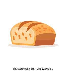 2D flat vector illustration bread loaf icon isolated on a white background.