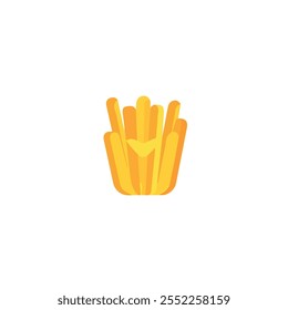 2D flat vector illustration cheese fries icon isolated on a white background.