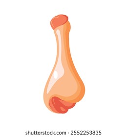 2D flat vector illustration chicken leg icon isolated on a white background.