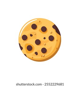 2D flat vector illustration chip cookie icon isolated on a white background.