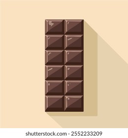2D flat vector illustration chocolate bar icon isolated on a white background.