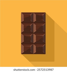 2D flat vector illustration chocolate bar icon isolated on a white background.