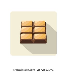 2D flat vector illustration chocolate bar icon isolated on a white background.