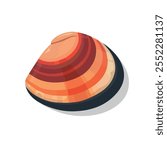 2D flat vector illustration clam shell icon isolated on a white background.