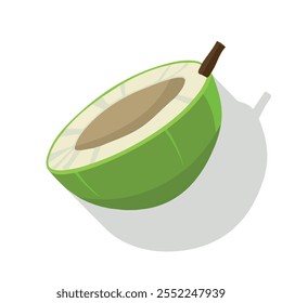 2D flat vector illustration coconut water icon isolated on a white background.