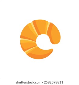 2D flat vector illustration croissant icon isolated on a white background.

