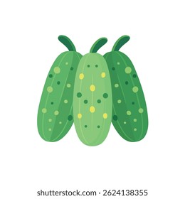 2D flat vector illustration cucumber icon isolated on a white background.