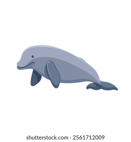 2D flat vector illustration dugong icon isolated on a white background.