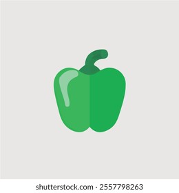2D flat vector illustration green bell pepper icon isolated on a white background.