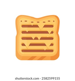 2D flat vector illustration grilled cheese sandwich icon isolated on a white background.