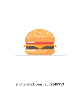 2D flat vector illustration hamburger icon isolated on a white background.