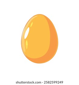 2D flat vector illustration hard boiled egg icon isolated on a white background.

