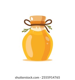 2D flat vector illustration honey jar icon isolated on a white background.