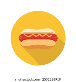 2D flat vector illustration hot dog icon isolated on a white background.