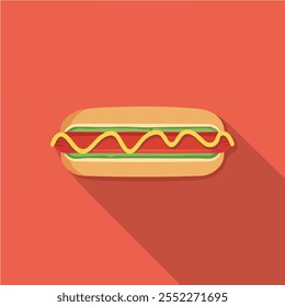 2D flat vector illustration hot dog icon isolated on a white background.