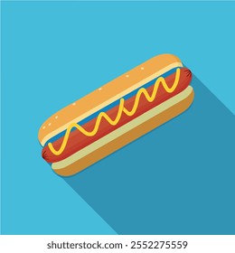 2D flat vector illustration hot dog icon isolated on a white background