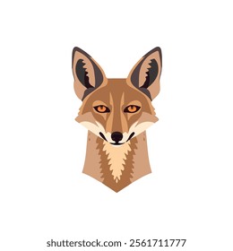 2D flat vector illustration jackal icon isolated on a white background.