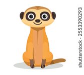 2D flat vector illustration meerkat icon isolated on a white background.