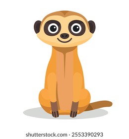 2D flat vector illustration meerkat icon isolated on a white background.