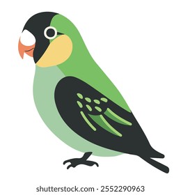 2D flat vector illustration parrot icon isolated on a white background.