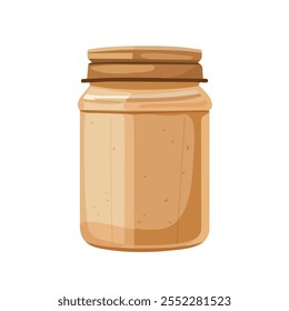 2D flat vector illustration peanut butter jar icon isolated on a white background.