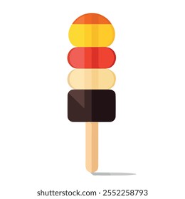 2D flat vector illustration popsicle icon isolated on a white background.