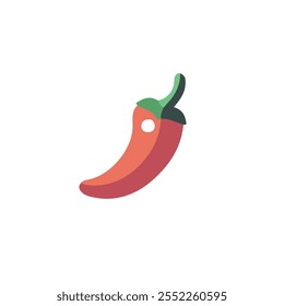 2D flat vector illustration red chili pepper icon isolated on a white background.