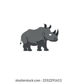 2D flat vector illustration rhinoceros icon isolated on a white background.