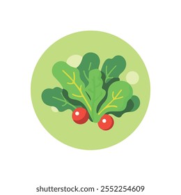 Ícone de salada de ilustração de vetor plano 2D isolado em um fundo branco.