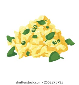 2D flat vector illustration scrambled eggs icon isolated on a white background.