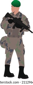 2d flat vector illustration - soldier vector