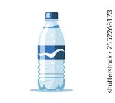 2D flat vector illustration water bottle icon isolated on a white background.