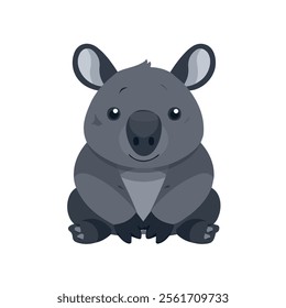 2D flat vector illustration wombat icon isolated on a white background.